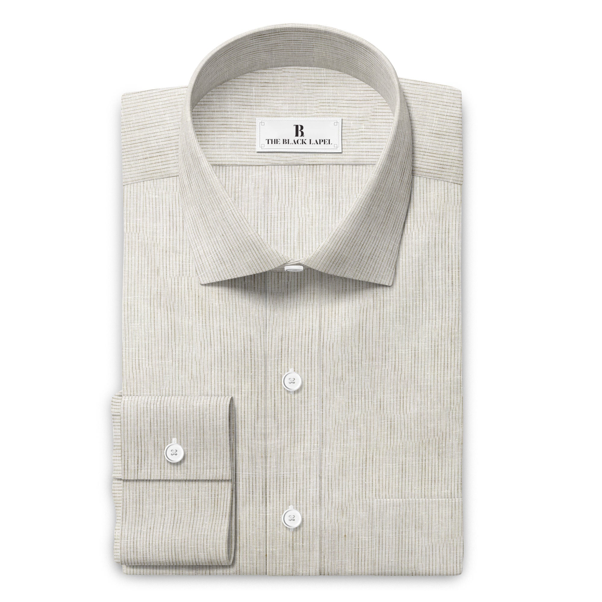 AMBIANCE PIN STRIPED 100% LINEN SHIRT