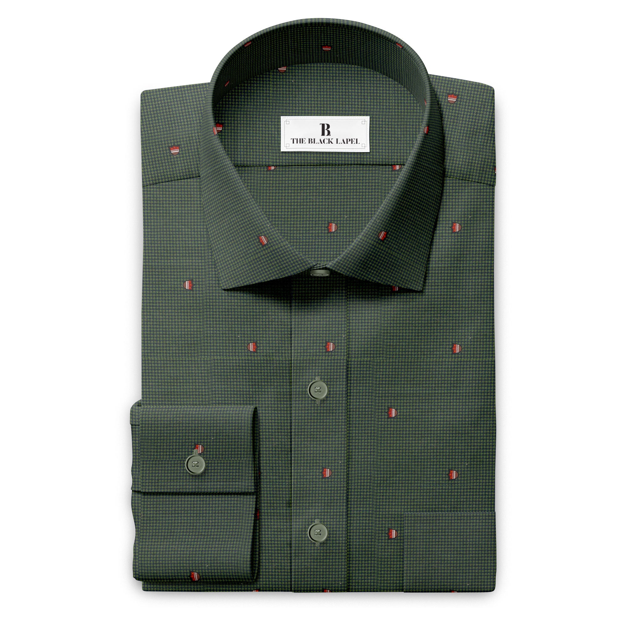 BRUNO BOTTLE GREEN PRINTED SHIRT