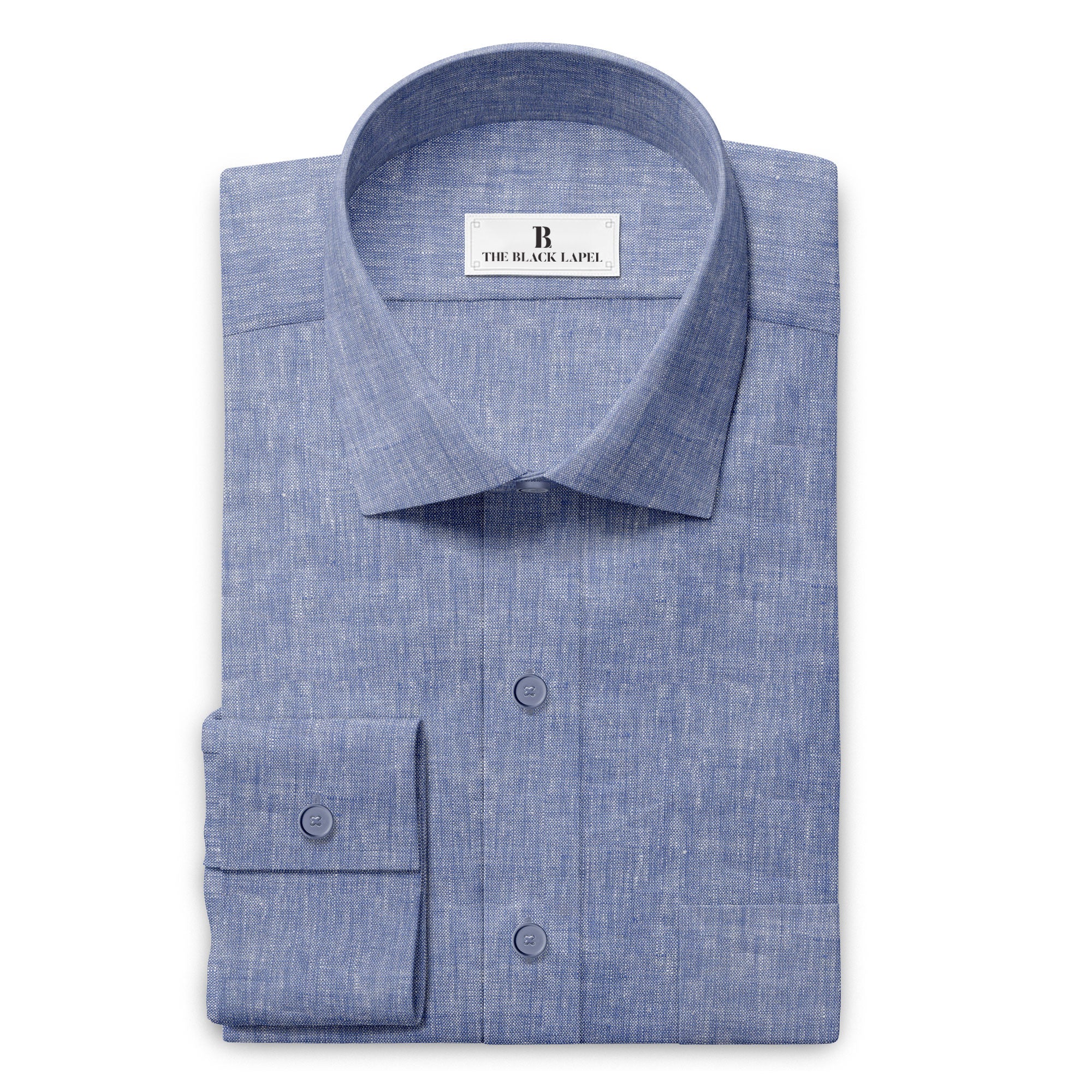 OURENSE WATER AND ICE BLUE LINEN SHIRT