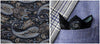 Grey and blue over black base - Paisley