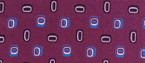 COTTON MAROON BASE WITH BLUE AND BLACK OVAL SHAPED PRINT
