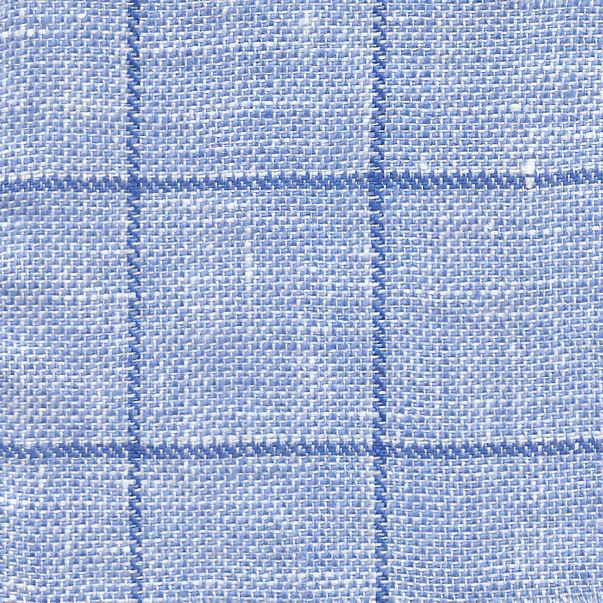 VENLO ICE BLUE CHECKERED LINEN JACKET